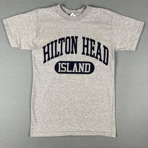 VTG Hilton Head Island T Shirt Fits XS Grey Thick Cotton 1990s‎ Vacation USA